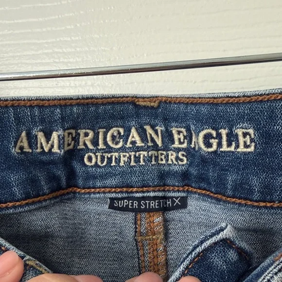 American Eagle Outfitters Distressed Blue Mini Skirt - Picture 3 of 4